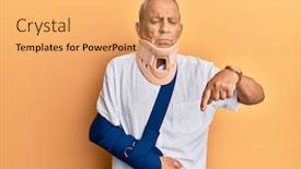  Presentation with cervical - Amazing slides having handsome-mature-senior-man-wearing backdrop and a yellow colored foreground