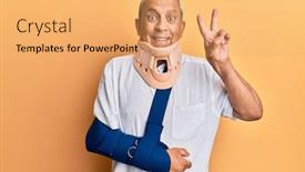  Presentation with cervical - Cool new PPT layouts with handsome-mature-senior-man-wearing backdrop and a yellow colored foreground