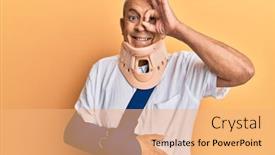  Presentation with cervical - Cool new presentation with handsome-mature-senior-man-wearing backdrop and a coral colored foreground