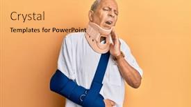  Presentation with cervical - Colorful presentation enhanced with handsome-mature-senior-man-wearing backdrop and a yellow colored foreground