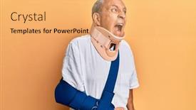  Presentation with cervical - Amazing slide deck having handsome-mature-senior-man-wearing backdrop and a yellow colored foreground