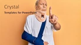  Presentation with cervical - Presentation design featuring handsome-mature-senior-man-wearing background and a yellow colored foreground