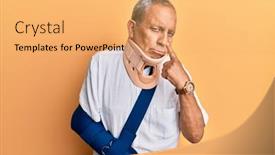  Presentation with cervical - PPT layouts featuring handsome-mature-senior-man-wearing background and a yellow colored foreground