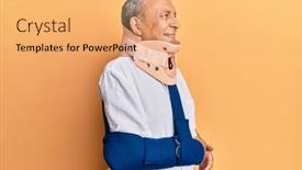  Presentation with cervical - Amazing PPT layouts having handsome-mature-senior-man-wearing backdrop and a yellow colored foreground