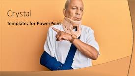  Presentation with cervical - Presentation theme having handsome-mature-senior-man-wearing background and a yellow colored foreground