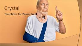  Presentation with cervical - Cool new PPT layouts with handsome-mature-senior-man-wearing backdrop and a yellow colored foreground