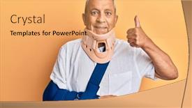  Presentation with cervical - Beautiful slide deck featuring handsome-mature-senior-man-wearing backdrop and a yellow colored foreground