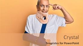  Presentation with cervical - Colorful slide set enhanced with handsome-mature-senior-man-wearing backdrop and a yellow colored foreground