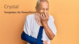  Presentation with cervical - Cool new slide deck with handsome-mature-senior-man-wearing backdrop and a yellow colored foreground