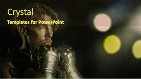  Presentation with scars - Presentation theme with handsome-medieval-knight-with-scars background and a wine colored foreground