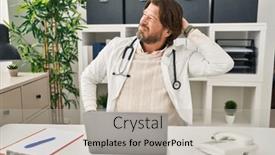  Presentation with injury - Theme enhanced with handsome-middle-age-doctor-man background and a light gray colored foreground