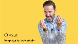  Presentation with payment - Amazing PPT theme having handsome middle age elegant senior man over isolated background doing money gesture with hand asking for salary payment millionaire business backdrop and a yellow colored foreground