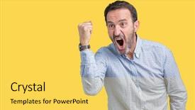  Presentation with stone age food - Slides featuring handsome middle age elegant senior background and a yellow colored foreground