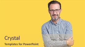  Presentation with simple art elegant - PPT theme with handsome middle age elegant senior background and a  colored foreground