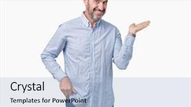  Presentation with middle east camel caravan - Colorful theme enhanced with handsome middle age elegant senior backdrop and a  colored foreground