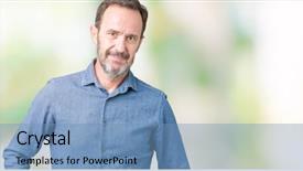  Presentation with simple and elegant - Slides having handsome middle age elegant senior background and a  colored foreground