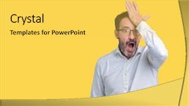  Presentation with glass human head brain - Presentation theme consisting of handsome middle age elegant senior background and a  colored foreground