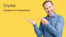  Presentation with middle east camel caravan - Theme enhanced with handsome middle age elegant senior background and a  colored foreground