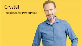  Presentation with elegant - Theme consisting of handsome middle age elegant senior background and a  colored foreground