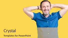  Presentation with elegant - PPT layouts consisting of handsome middle age elegant senior background and a yellow colored foreground