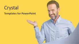  Presentation with middle east camel caravan - Slide set featuring handsome middle age elegant senior background and a  colored foreground