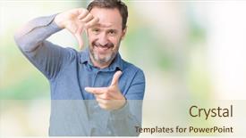  Presentation with elegant - Presentation design featuring handsome middle age elegant senior background and a  colored foreground