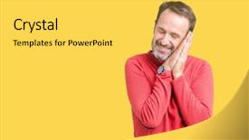  Presentation with handsome - Colorful PPT layouts enhanced with handsome middle age hoary senior backdrop and a yellow colored foreground
