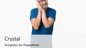  Presentation with closed - Audience pleasing slide deck consisting of handsome middle age hoary senior backdrop and a white colored foreground