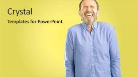  Presentation with sadness - PPT layouts having handsome middle age man crying background and a yellow colored foreground