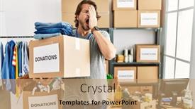  Presentation with face pain - PPT layouts enhanced with handsome-middle-age-man-holding background and a coral colored foreground