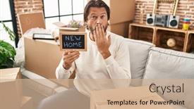  Presentation with new home - PPT layouts enhanced with handsome-middle-age-man-holding background and a  colored foreground