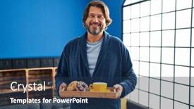  Presentation with cool - PPT theme consisting of handsome-middle-age-man-holding background and a  colored foreground