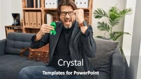  Presentation with ribbon green - Slide set consisting of handsome-middle-age-man-holding background and a  colored foreground