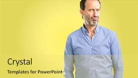  Presentation with egyptian man in make up - Slides consisting of handsome middle age man making background and a  colored foreground