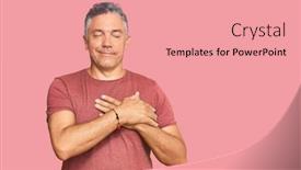  Presentation with womens health sti case study - Slide set with handsome-middle-age-man-wearing background and a coral colored foreground