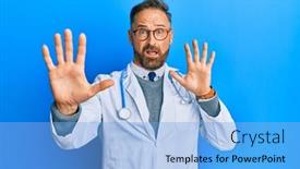  Presentation with panic - Audience pleasing PPT theme consisting of handsome-middle-age-man-wearing backdrop and a light blue colored foreground