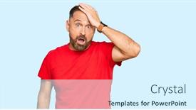  Presentation with tshirt - Amazing PPT theme having handsome-middle-age-man-wearing backdrop and a sky blue colored foreground