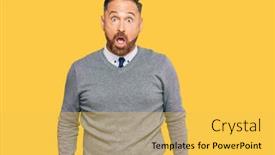  Presentation with face expression recognition - Presentation theme featuring handsome-middle-age-man-wearing background and a yellow colored foreground