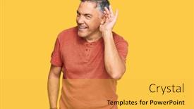  Presentation with hearing - Colorful theme enhanced with handsome-middle-age-man-wearing backdrop and a yellow colored foreground
