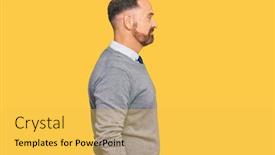  Presentation with business profile - PPT theme featuring handsome-middle-age-man-wearing background and a yellow colored foreground