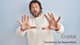  Presentation with panic - Slide set consisting of handsome-middle-age-man-wearing background and a soft green colored foreground