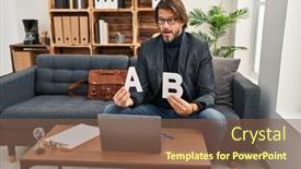  Presentation with dyslexia - Presentation consisting of handsome-middle-age-man-working background and a tawny brown colored foreground