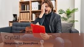  Presentation with face pain - Presentation consisting of handsome-middle-age-man-working background and a  colored foreground