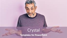  Presentation with grey - PPT layouts having handsome-middle-age-man background and a coral colored foreground