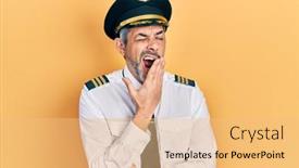  Presentation with airplane pilot - Audience pleasing slide set consisting of handsome-middle-age-man backdrop and a yellow colored foreground