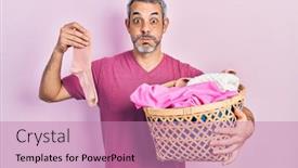  Presentation with puffing - Cool new presentation with handsome-middle-age-man backdrop and a coral colored foreground