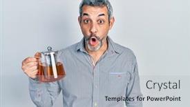  Presentation with grey - Colorful theme enhanced with handsome-middle-age-man backdrop and a  colored foreground