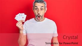  Presentation with grey - PPT theme with handsome-middle-age-man background and a red colored foreground