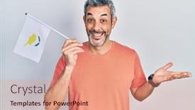  Presentation with grey - PPT layouts featuring handsome-middle-age-man background and a coral colored foreground