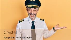  Presentation with middle east camel caravan - PPT theme having handsome-middle-age-man background and a coral colored foreground